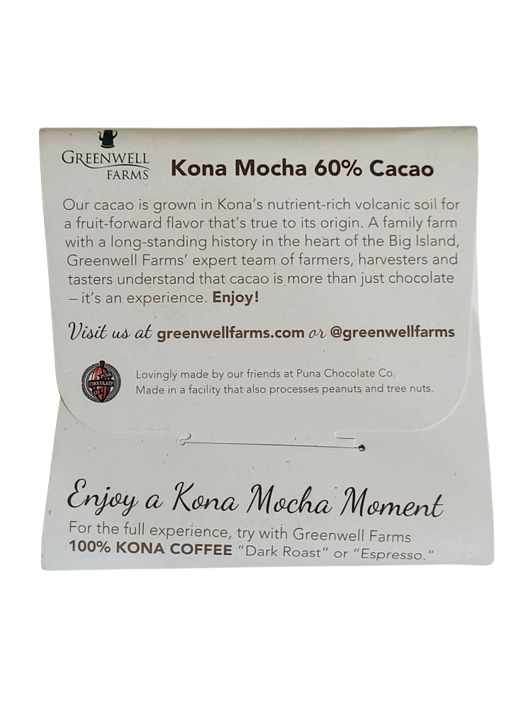 Kona Mocha Chocolate Bar 1oz